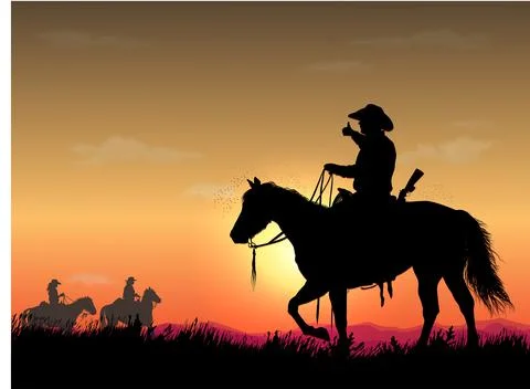Cowboys after work Stock Illustration