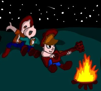 Cowboys at the Campfire イラスト素材