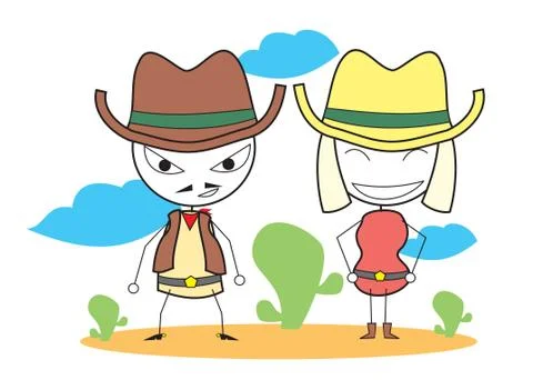 Cowboys Stock Illustration