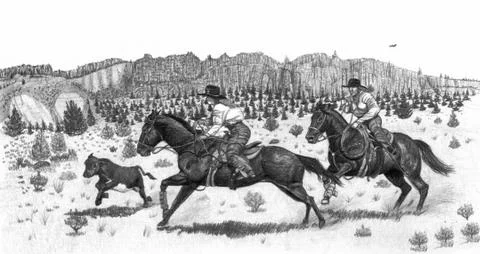 Cowboys Illustrazione stock