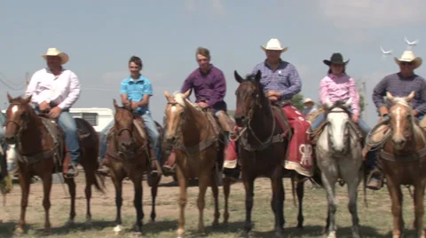 Cowboys in Line Stock Footage 36277980
