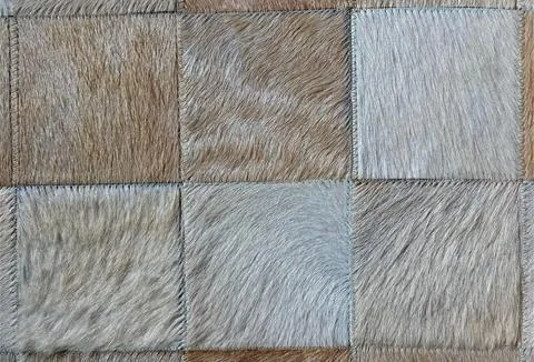 Cowhide Patchwork  Neutral Tones Grid Foto stock