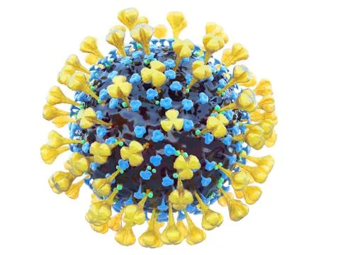 Cowid-19 coronavirus closeup cut out on a white background Stock Illustration