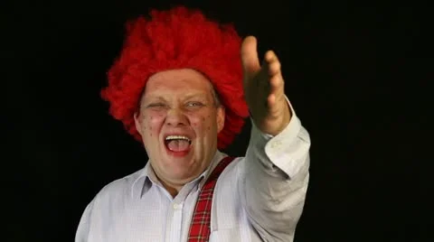 Cown shouting into a megaphone Stock Footage 20501766