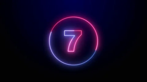 Cowndown number 10 second neon glow Vídeos de archivo 196203664