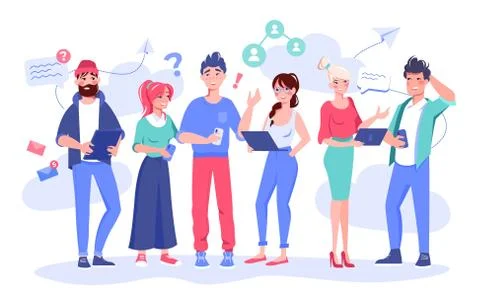 Coworker communication problem solving concept 스톡 일러스트