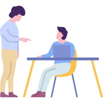 Coworker talking at workplace flat vector icon Stock Illustration