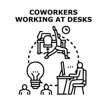 Coworkers collaborating developing creative business ideas Stock-Illustration