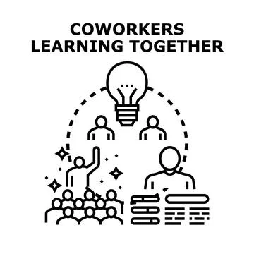 Coworkers learning together, developing business ideas and strategies Stock-Illustration