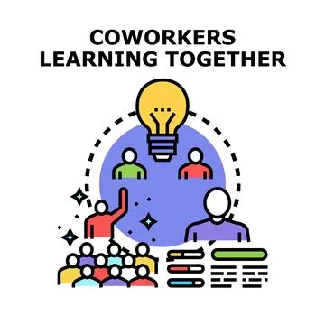 Coworkers learning together, developing business ideas and strategies Stock-Illustration