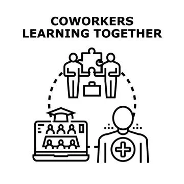 Coworkers learning together, developing business skills Ilustración de archivo