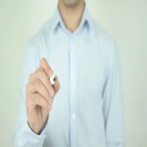 Coworkers, Writing On Transparent Screen Stock Footage
