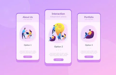 Coworking app interface template. Illustrazione stock