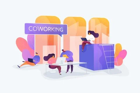 Coworking concept vector illustration Stock Illustration