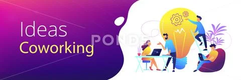 Coworking header or footer banner. Stock Illustration