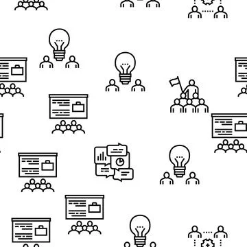 Coworking Service Vector Seamless Pattern イラスト素材