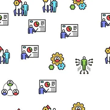 Coworking Service Vector Seamless Pattern イラスト素材