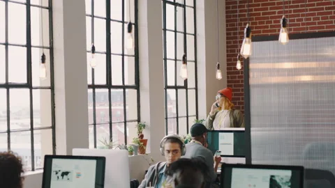 Coworking, staff and web coding startup team in a office with technology ad code Stock Footage 224282357