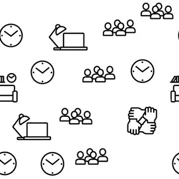 Coworking Vector Seamless Pattern Stock Illustration