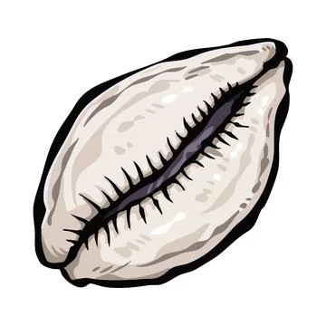 Cowrie sea shell vector art illustration. イラスト素材