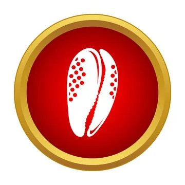Cowrie shell icon in red circle Illustrazione stock