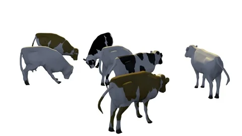 COWS GRAZING AXO VIEW E Vídeos de archivo 101481369