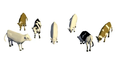 COWS GRAZING AXO VIEW H Vídeos de archivo 101480997