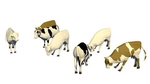 COWS GRAZING AXO VIEW I Stock-Footage 101486732