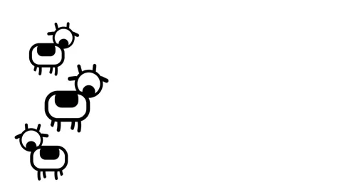 Cows Group Icon Stock Footage 335637989
