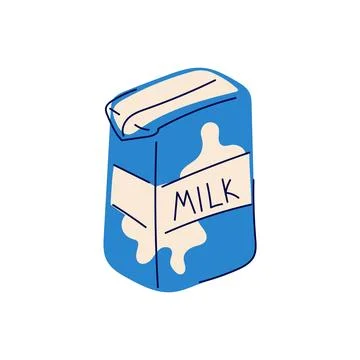 Cows icon milk packaging in flat style. Design for dairy drink print, sign Stock Illustration