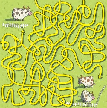 Cows Maze Game Иллюстрация