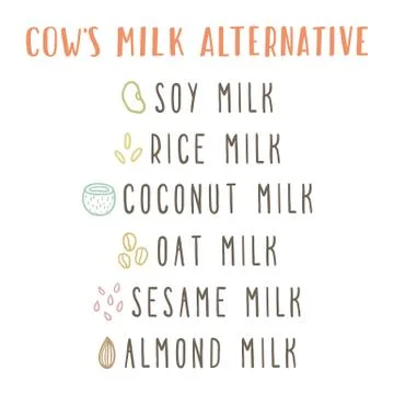 Cows milk alternative. Stock Illustration