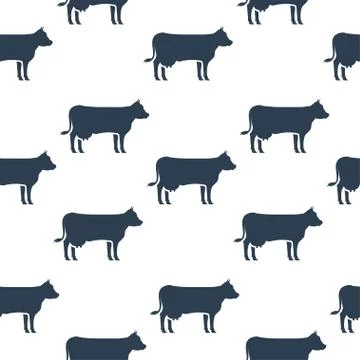 Cows seamless pattern. Vector pattern of farm Stock Illustration