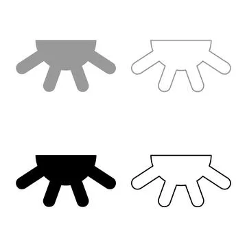 Cow's udder set icon grey black color vector illustration image solid fill .. Stock Illustration