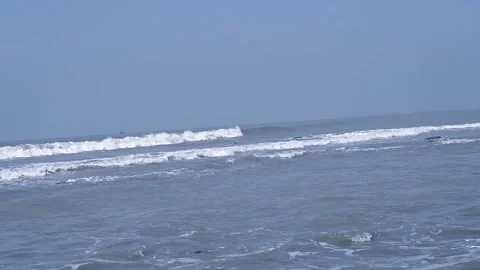 The Coxs Bazar of Bangladesh Big waves and blue water in the sea Stock Footage 233482653