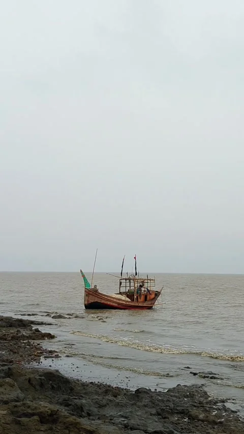 Cox's bazar beach side view video chittagong, bangladesh Stock Footage 306944273
