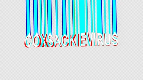 Coxsackievirus. Text appears. Stretching effect, glitch. Alpha channel. Stock Footage 157649636