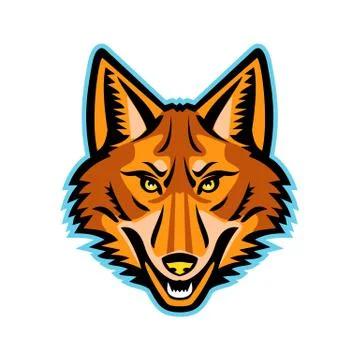 Coyote Head Front Mascot Stock Illustration