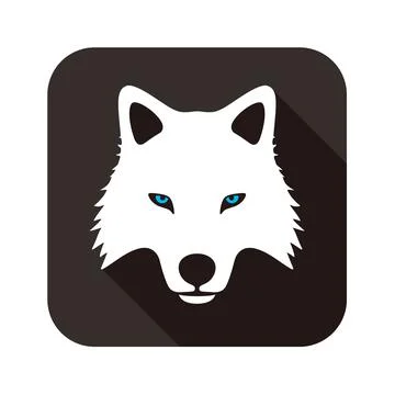 Coyote or wolf face, cute flat portrait icon, vector illustration Stock Illustration