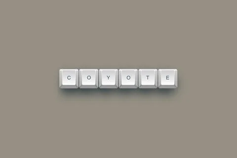 Coyote text on a 3d keyboard button with shadow concept series イラスト素材