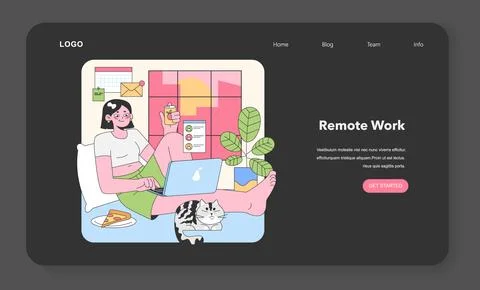 Cozy afternoon setting. Flat vector illustration. Illustrazione stock