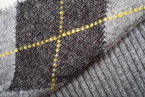 Cozy argyle knitted texture background in grey Stock Photos