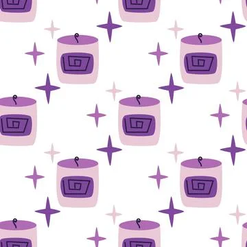 Cozy aromatherapy candles seamless pattern Stock Illustration