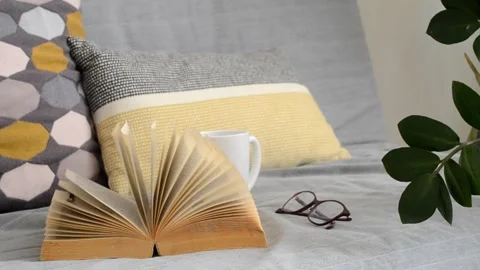 Cozy atmosphere with a book. Stock Footage 281578053