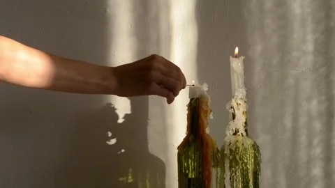 Cozy atmosphere with candles. Stock Footage 281580531
