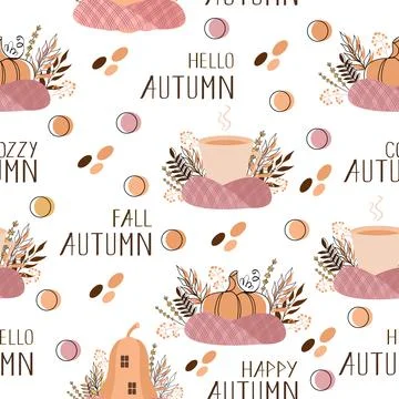 Cozy autumn pattern Stock Illustration
