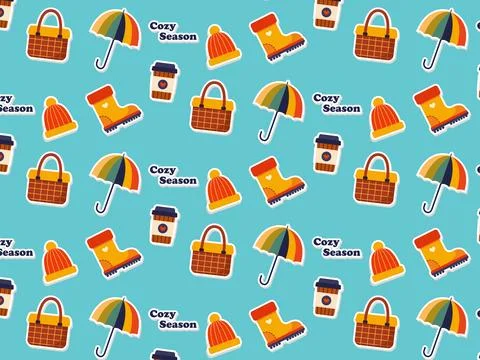 Cozy autumn pattern. Vector illustration Stock-Illustration
