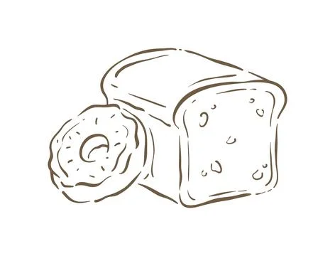 A Cozy Bakery Scene With Sliced Bread And A Swirl Bun Vector Illustration Stockillustratie
