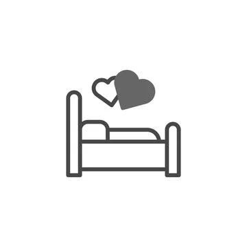Cozy bedroom icon showcasing affectionate emotion within an intimate home e.. Stock Illustration