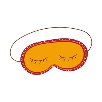 Cozy blindfold for sleeping isolated on white background, time for hygge de.. Stock Illustration